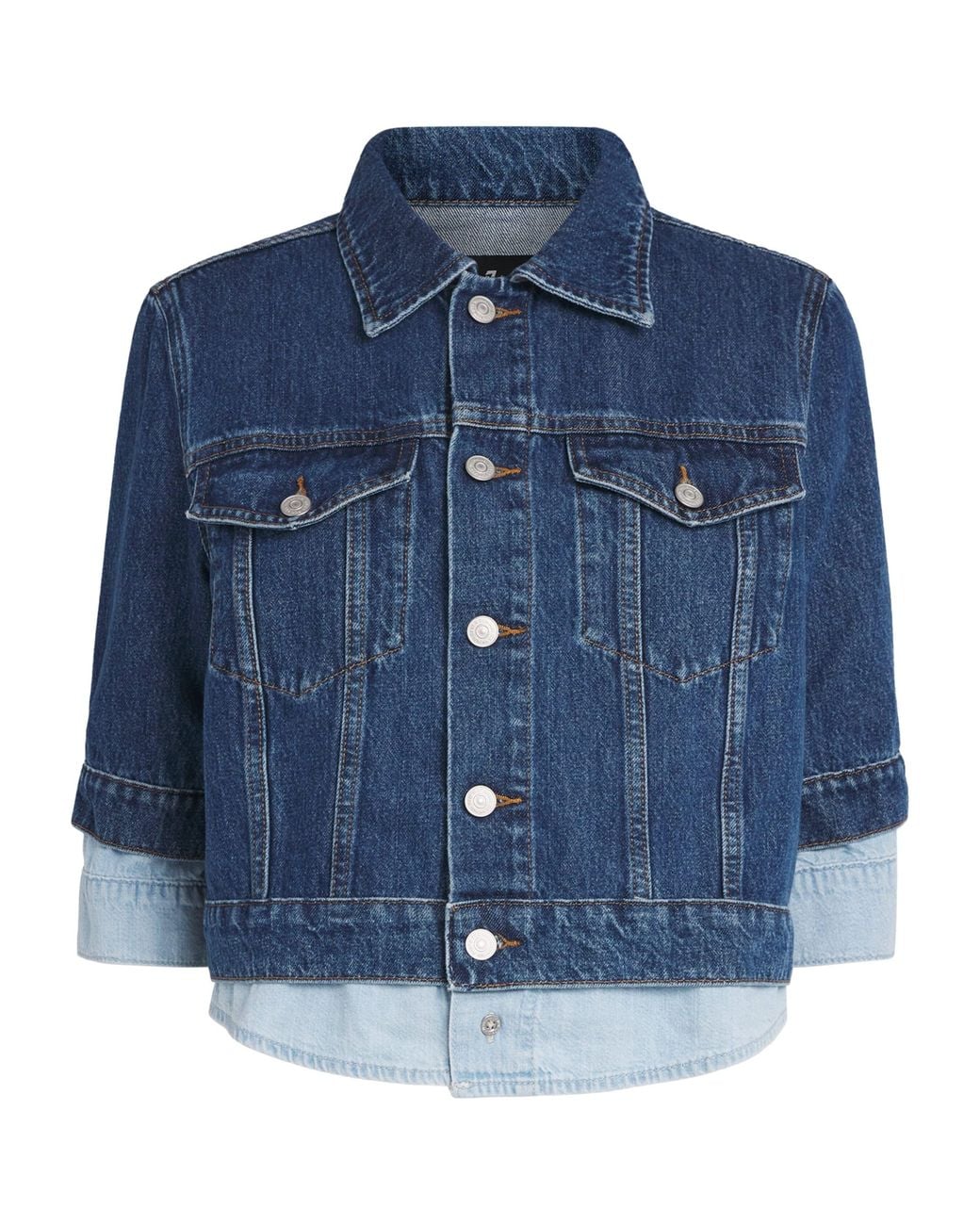 7 For All Mankind Blue Double Trucker Denim Jacket