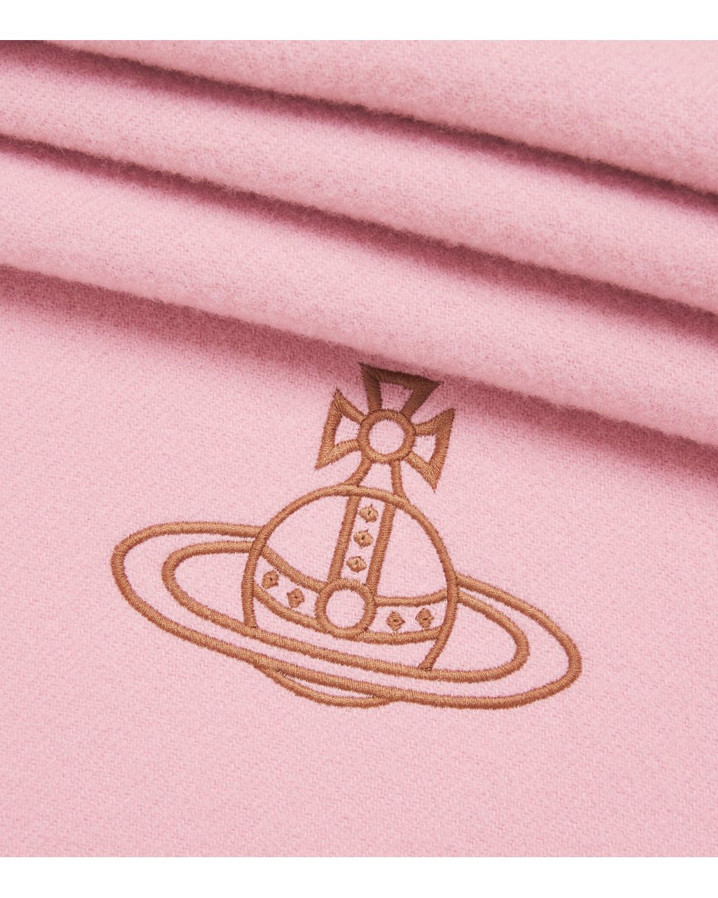 Vivienne Westwood Pink Wool Embroidered Orb Scarf