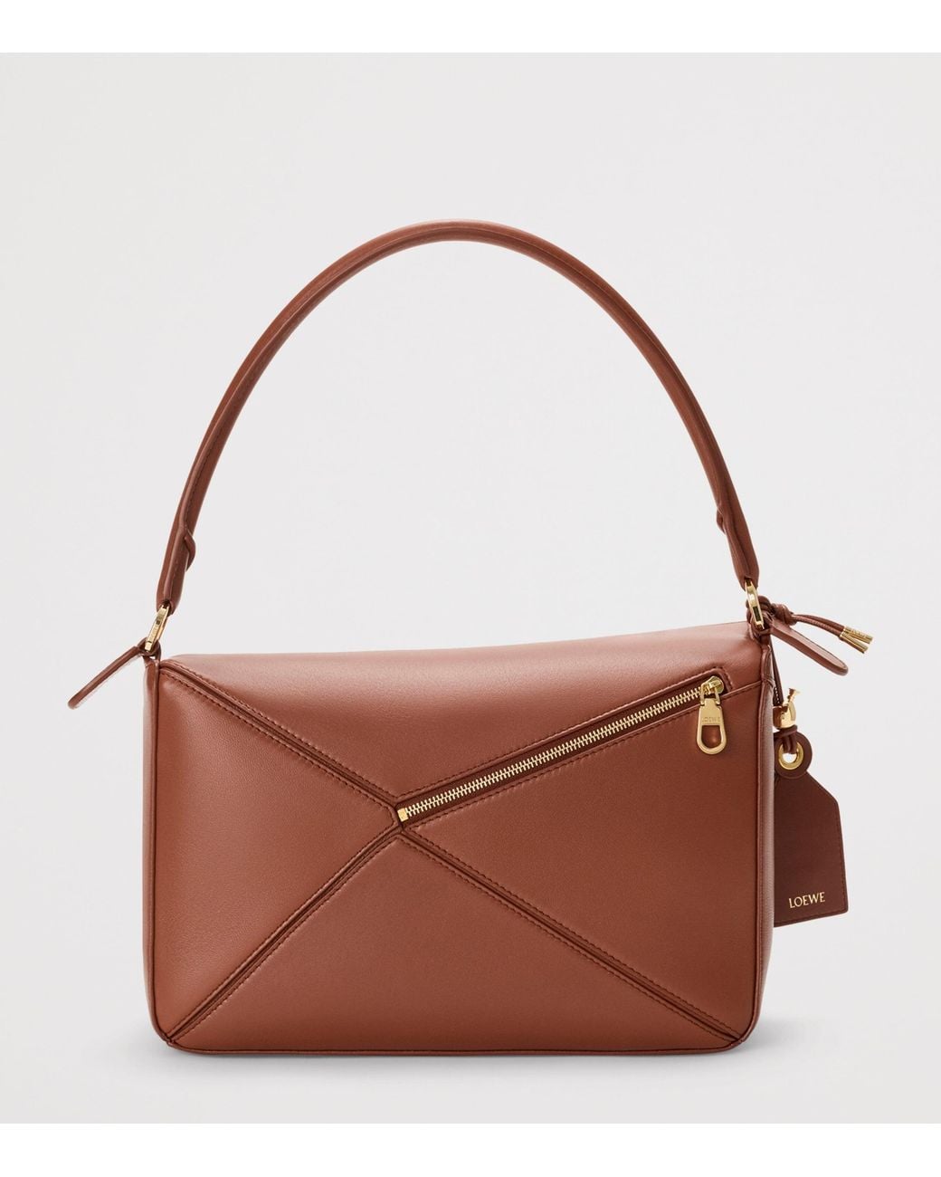 Loewe Brown Medium Leather Featherlight Puzzle Top-Handle Bag