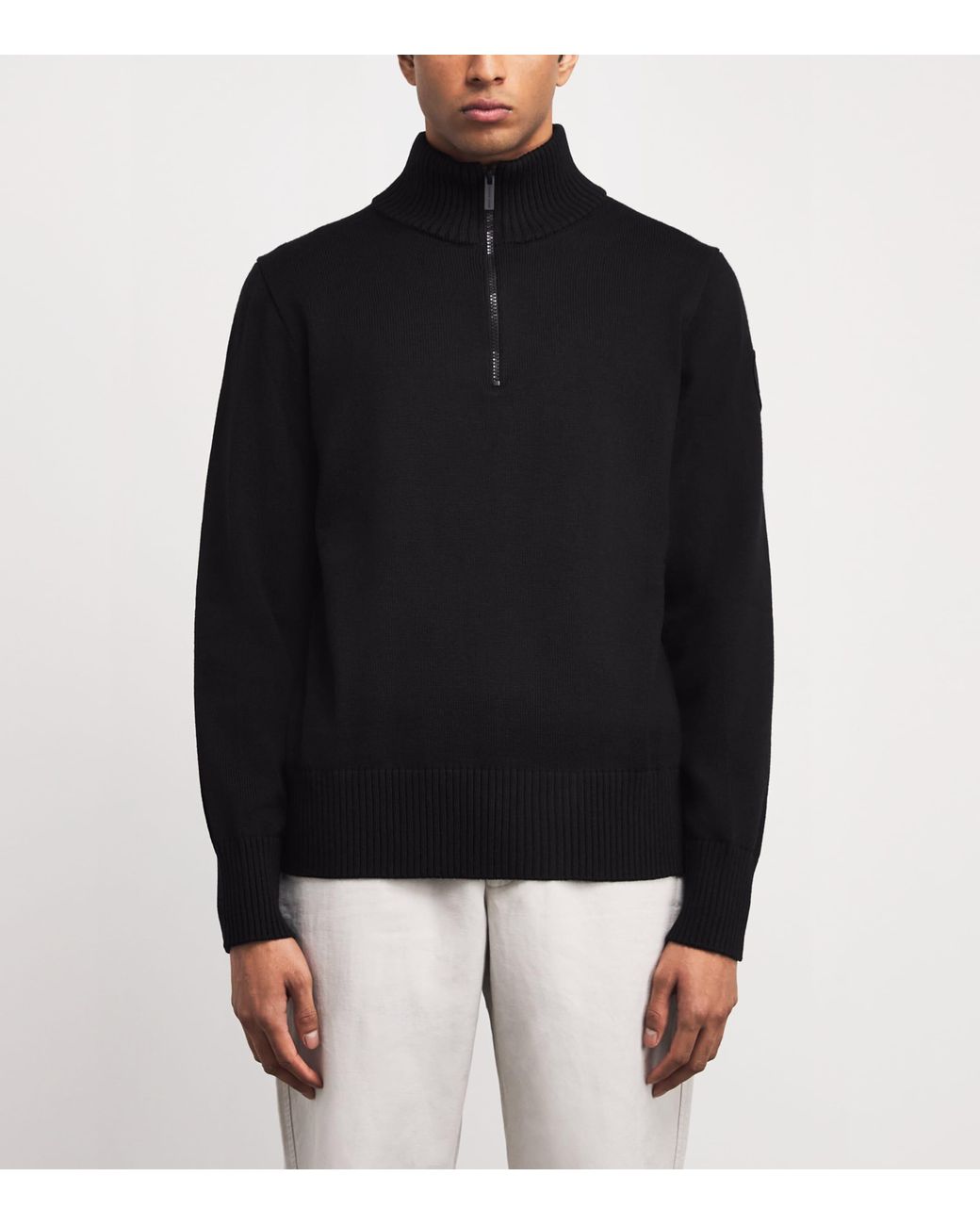 Canada Goose Black Rosseau Quarter-Zip Sweater for men