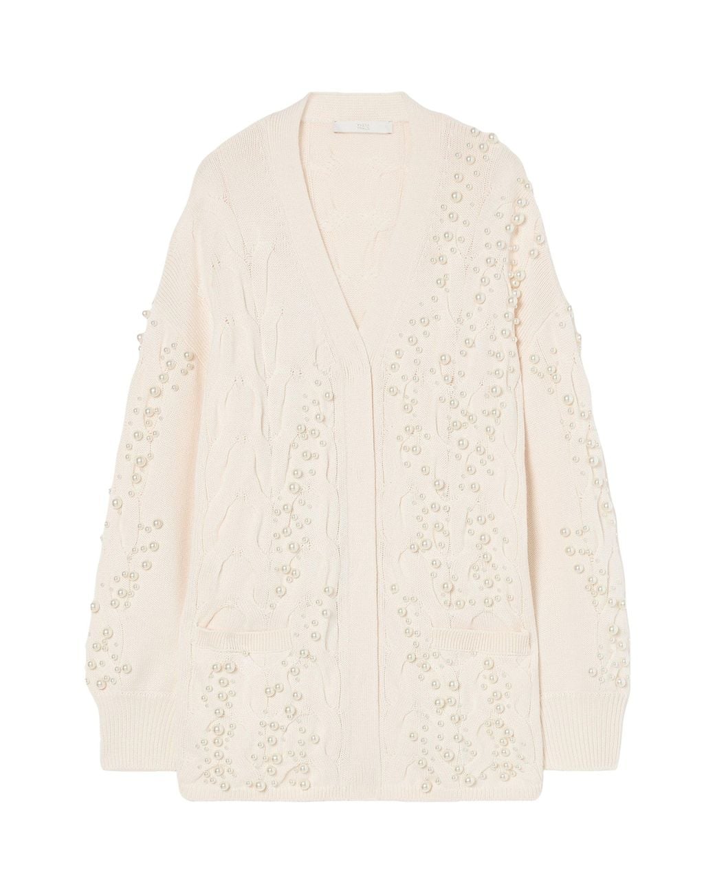 Marina Rinaldi White Virgin Wool-Blend Cardigan