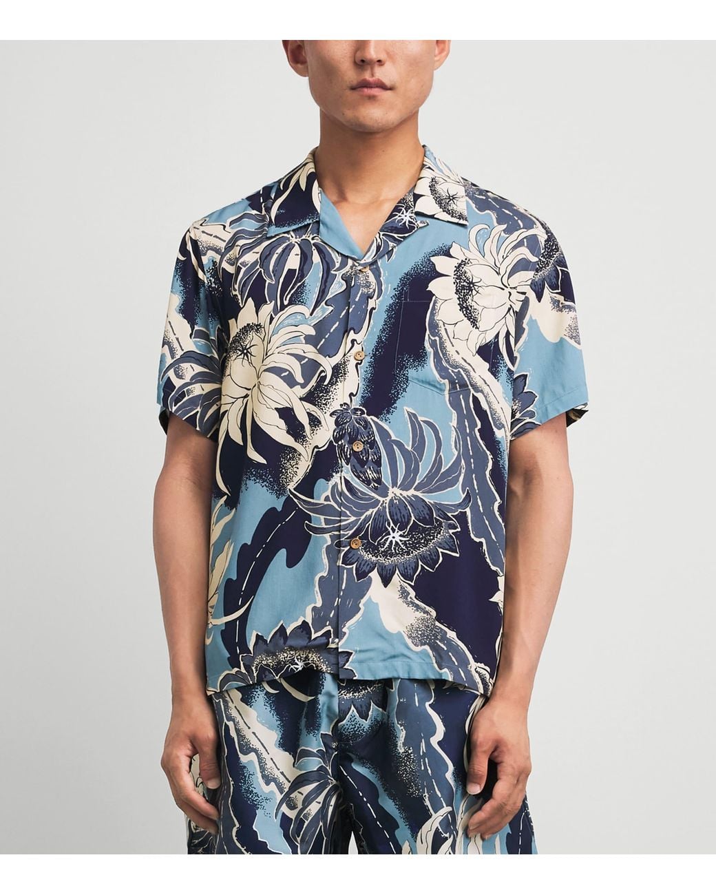 J.W. Anderson Blue Floral Print Shirt for men