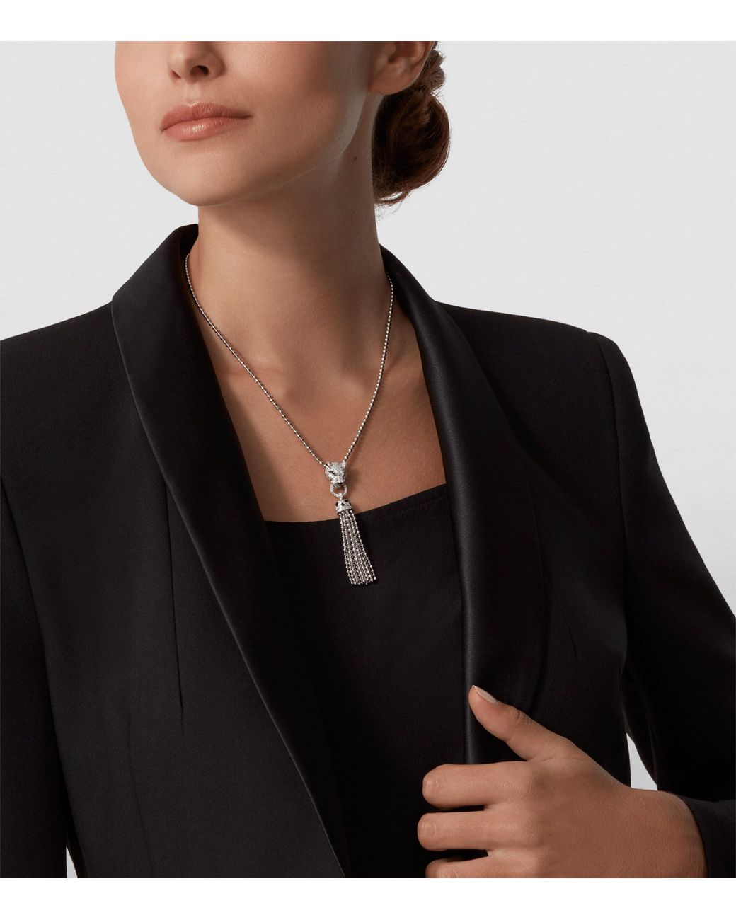 Cartier Metallic Diamond, Tsavorite And Onyx Panthère De Necklace