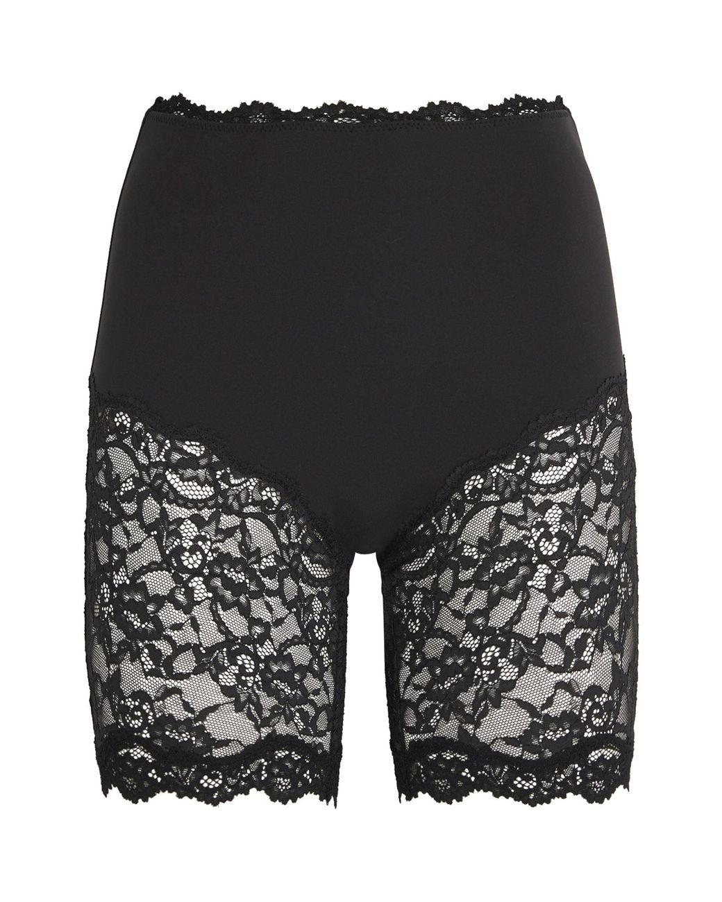Black cycling shorts with lace trim hot sale