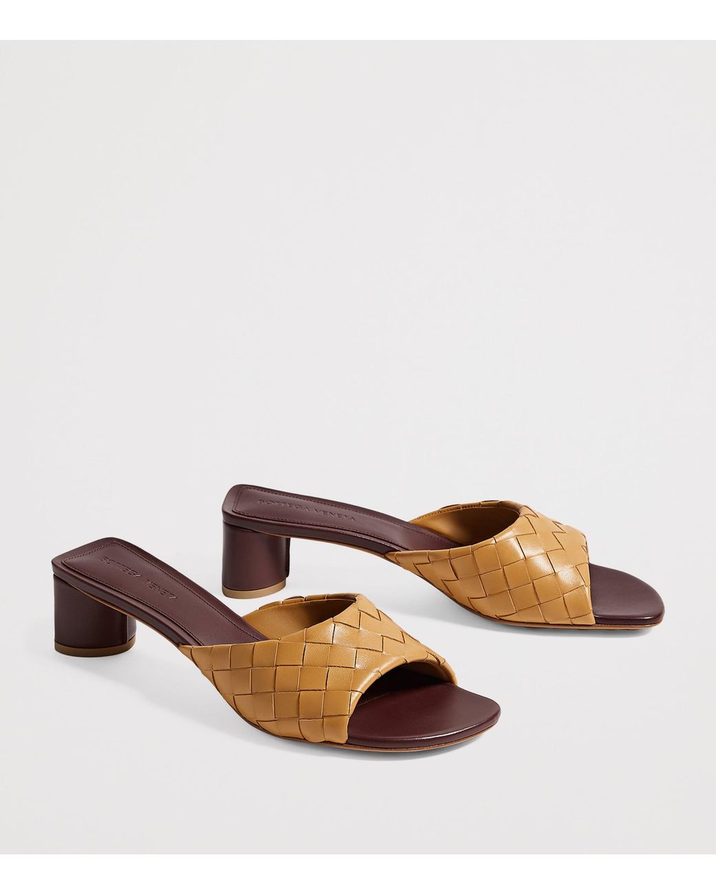 Bottega Veneta Brown Lambskin Livia Heeled Mules 40