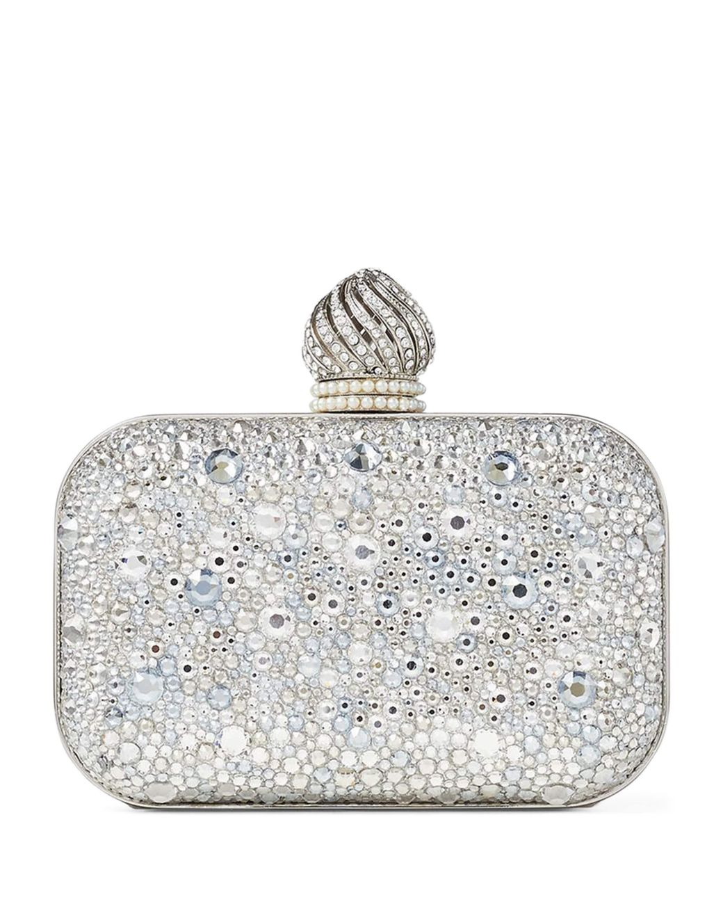 Jimmy Choo Metallic Micro Cloud Crystal-Embellished Clutch Bag