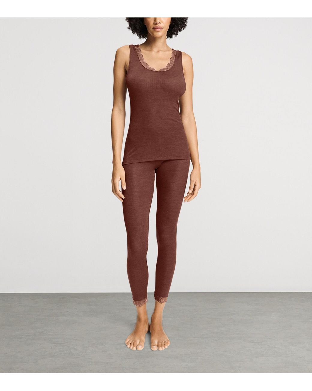 Hanro Brown Wool-Silk Tank Top