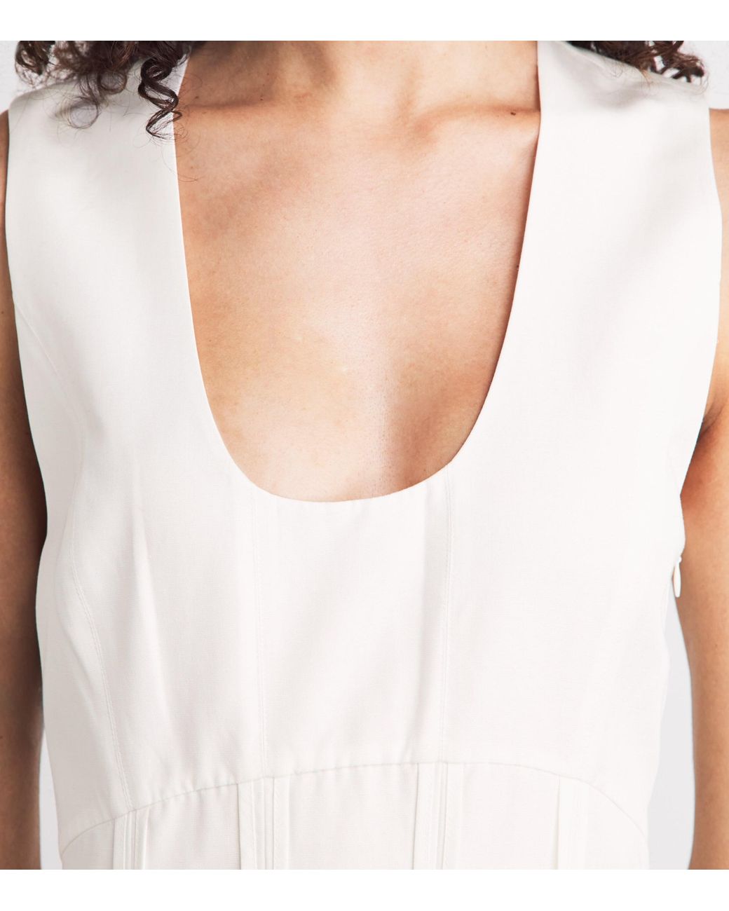 Rohe White Cotton Poplin Sculptural Midi Dress