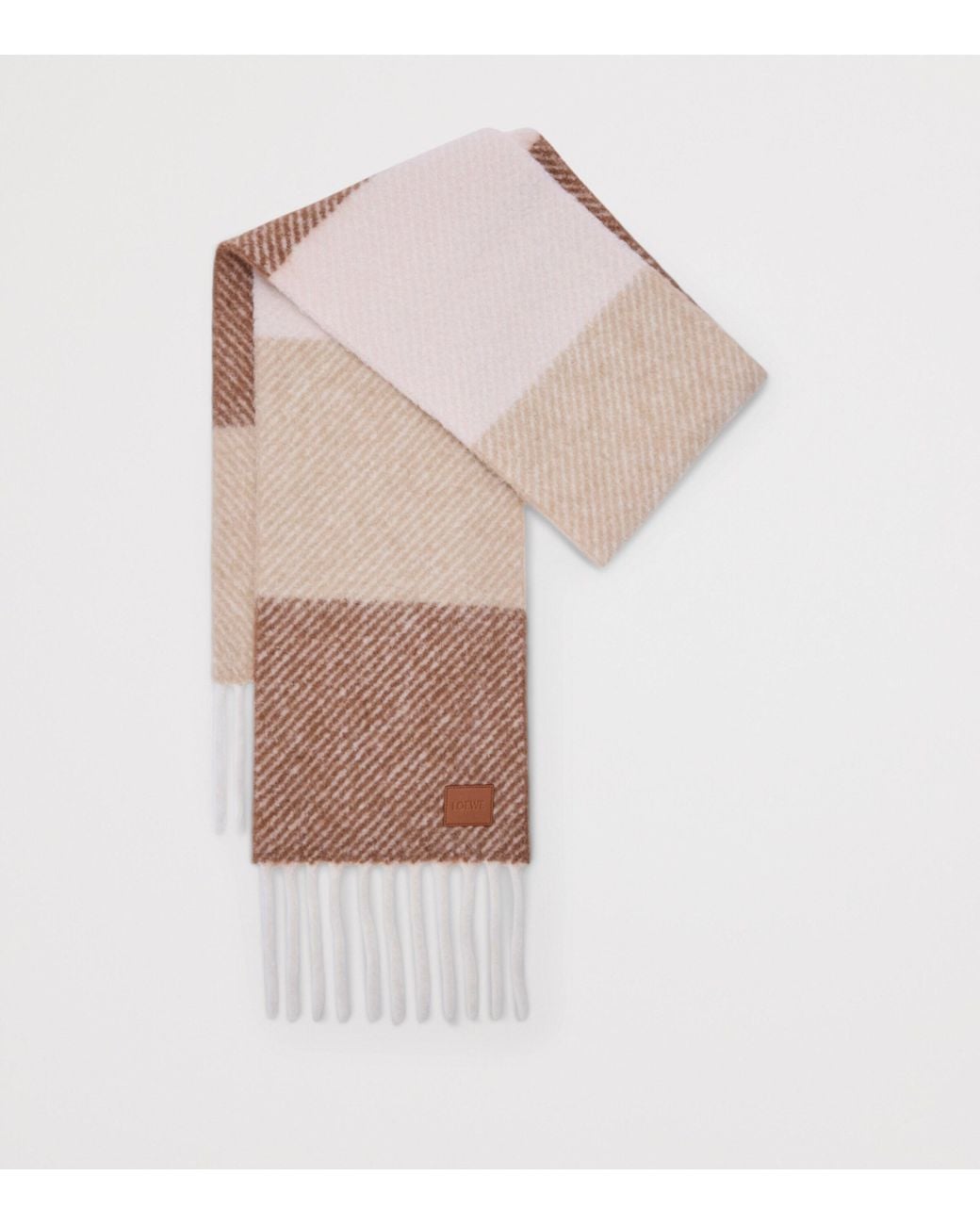 Loewe White Wool-Blend Jacquard Scarf
