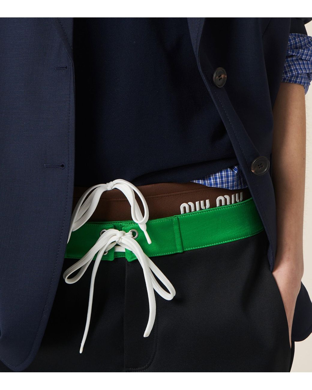 Miu Miu Brown Logo Bikini Bottoms