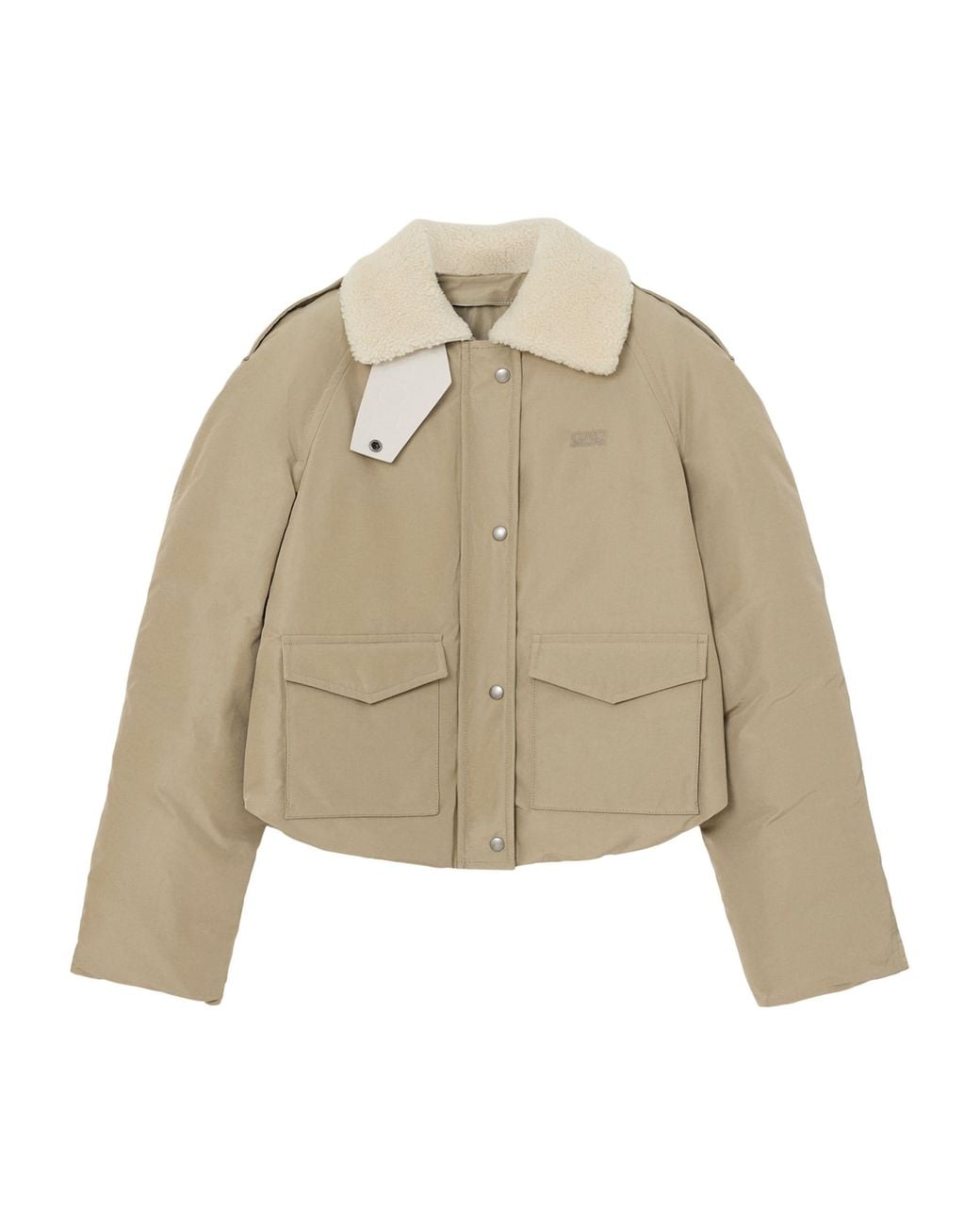 Loewe Natural Technical Shearling-Collar Jacket