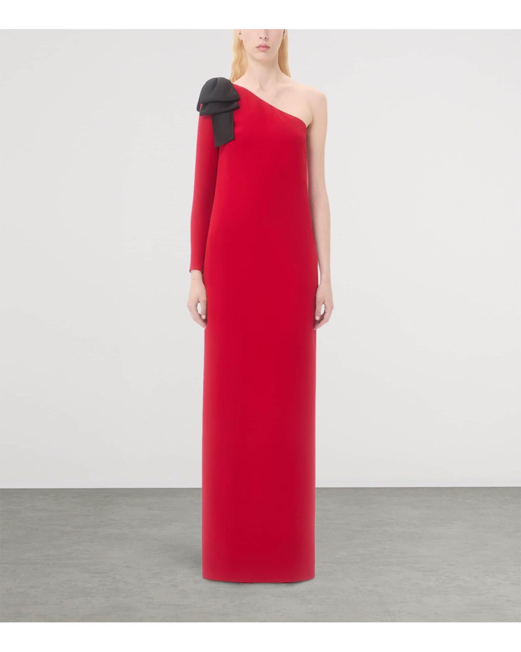 Valentino Red Silk One-Shoulder Gown