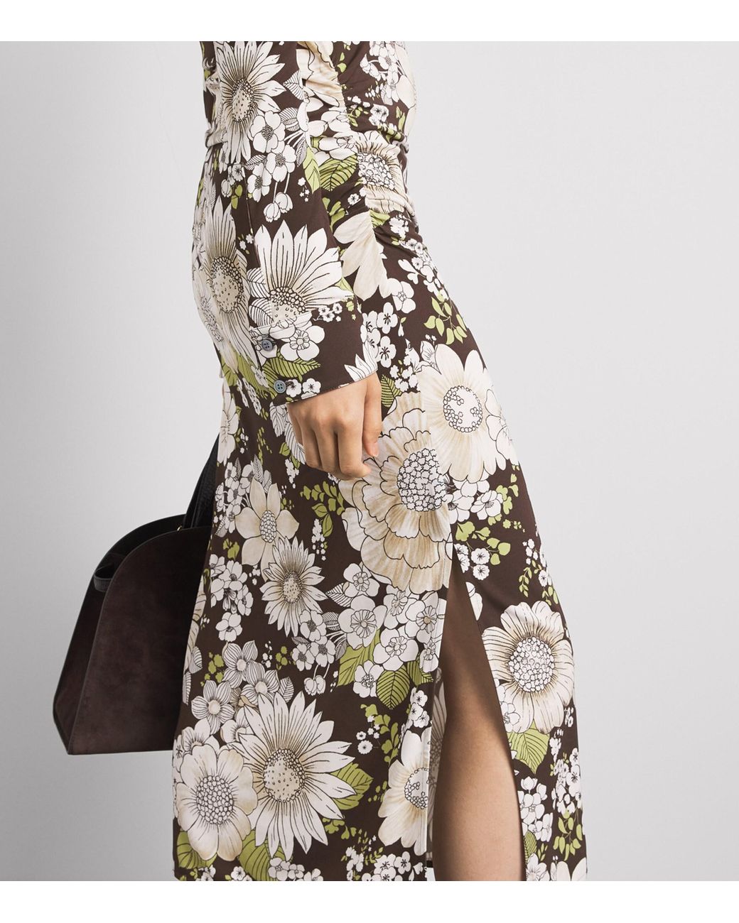 Tory Burch White Floral Midi Shirt Dress