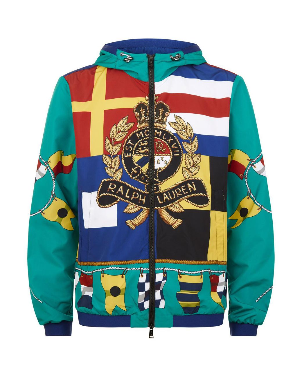Polo Ralph Lauren Cp-93 Capsule Limited Edition Crest Flag Print Lined  Hooded Jacket In Green Multi for Men | Lyst