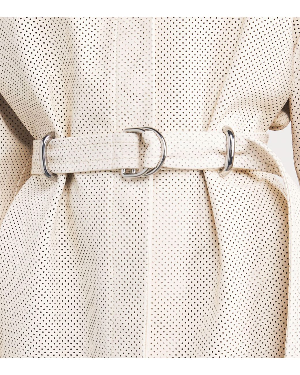 Sportmax Leather Antiope Trench Coat in White | Lyst