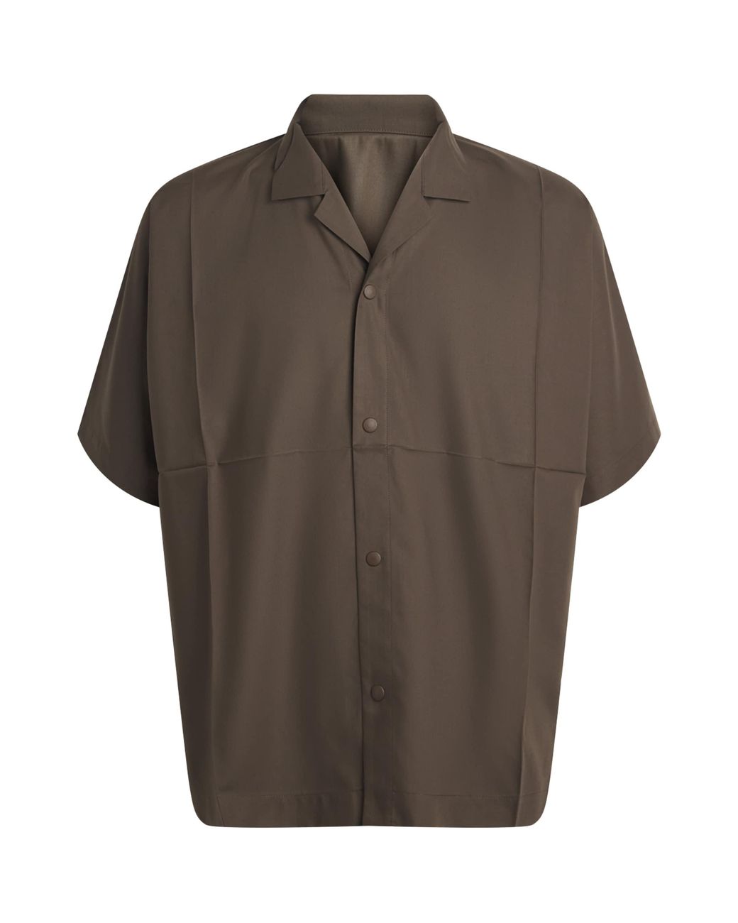 IM MEN Brown Short-Sleeve Compact Shirt for men
