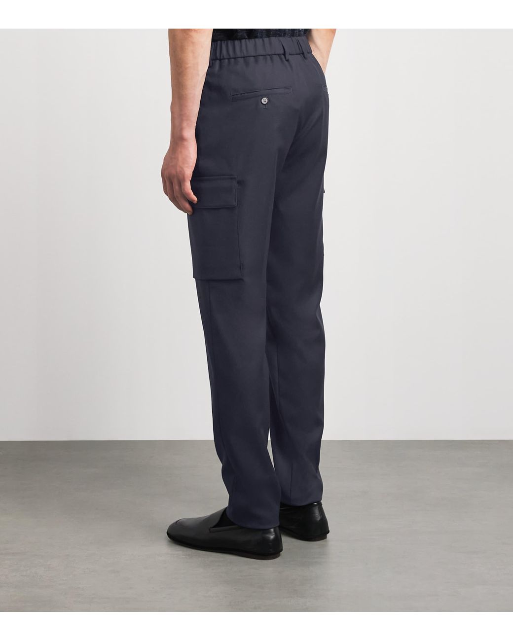 Paul & Shark Blue Virgin Wool Cargo Trousers for men