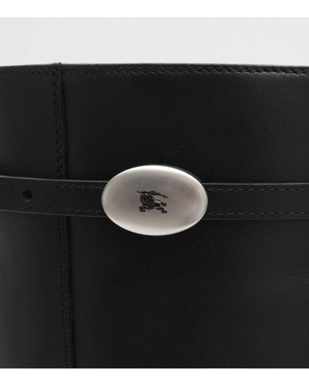 Burberry Black Leather Pillar Knee-High Boots 100