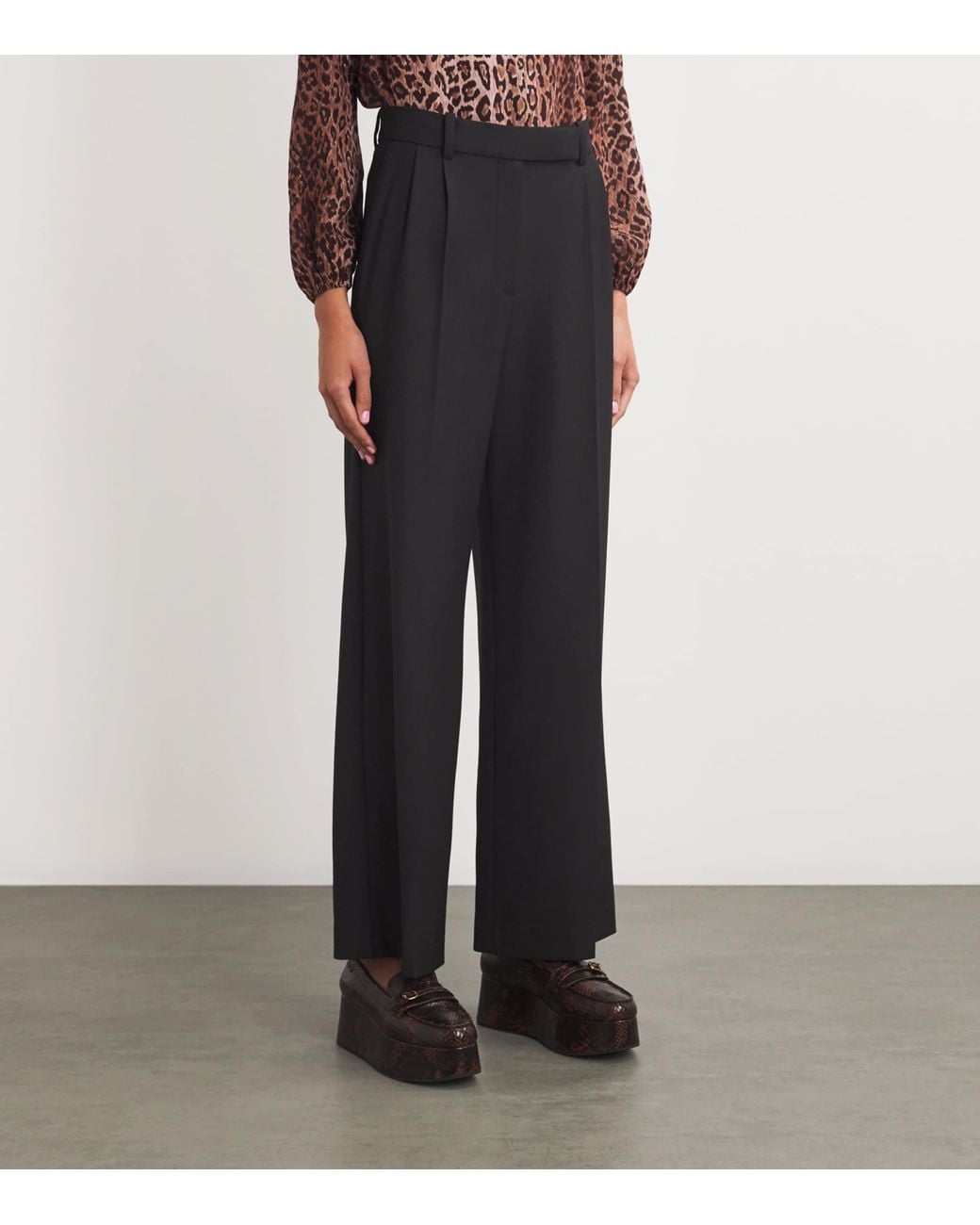 Maje Black Tailored High-Rise Trousers