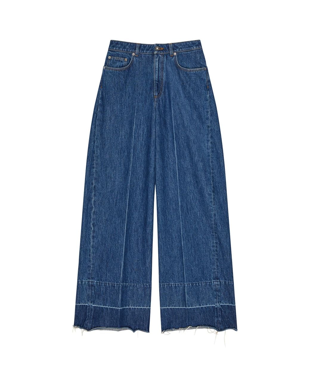 Givenchy Blue Raw-Edge Wide-Leg Jeans