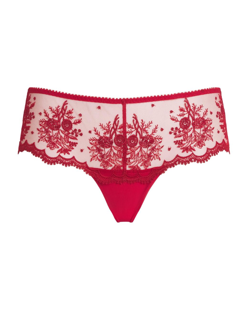Simone Perele Red Lace Intrigue Shorty Briefs