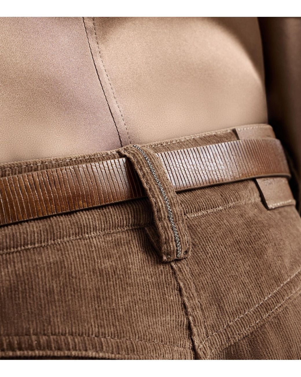 Brunello Cucinelli Brown Corduroy Wide-Leg Trousers