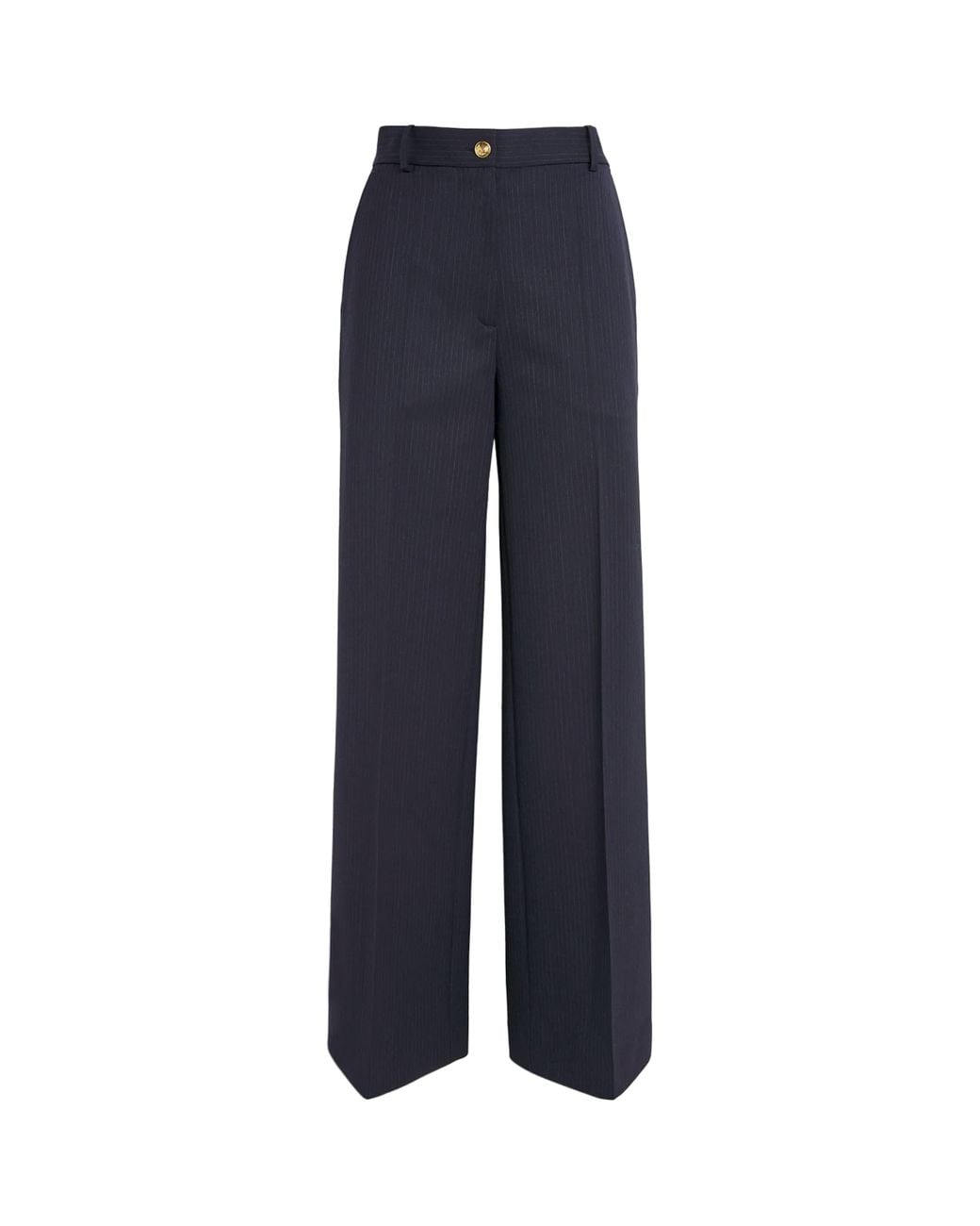 Sandro Blue Wool-Blend Straight Leg Trousers