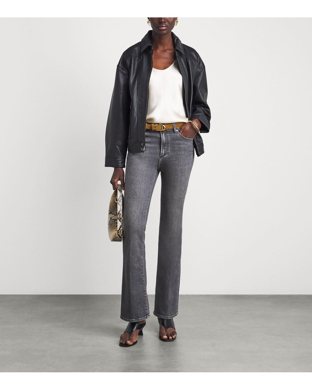 PAIGE Gray Laurel Canyon Bootcut Jeans