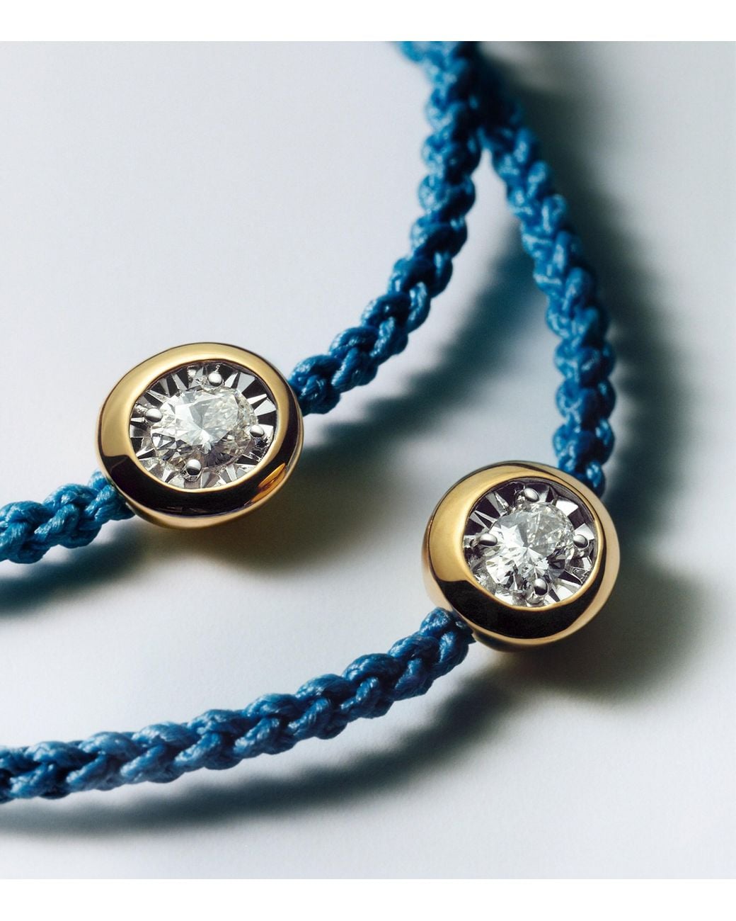 Monica Vinader Blue Vermeil And Diamond Cord Bracelet