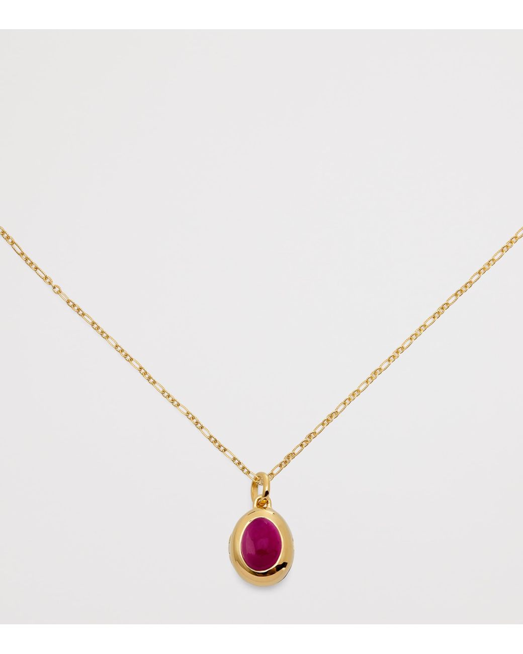 Monica Vinader Pink Vermeil And Quartz July Birthstone Locket
