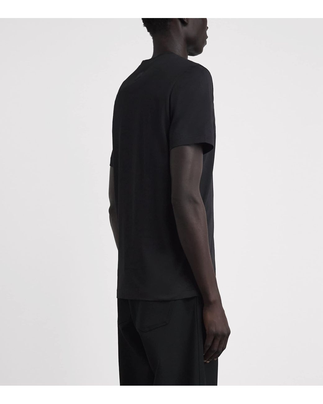 Moncler Black Cotton Logo T-Shirt for men