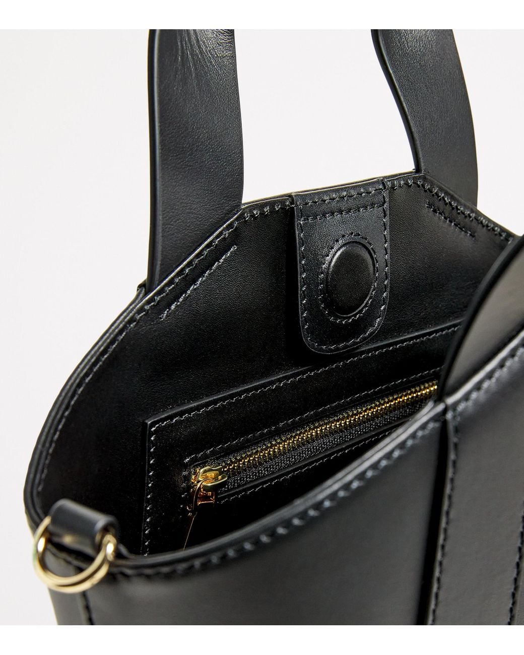 Harrods Black Grab Leather Tote Bag
