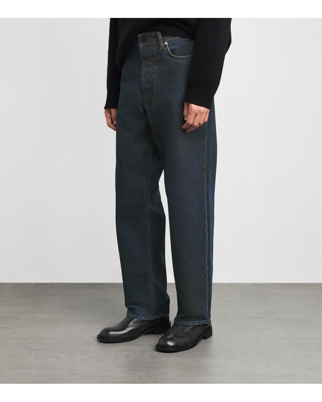 Stone Island Blue Coated Relaxed Jeans for men