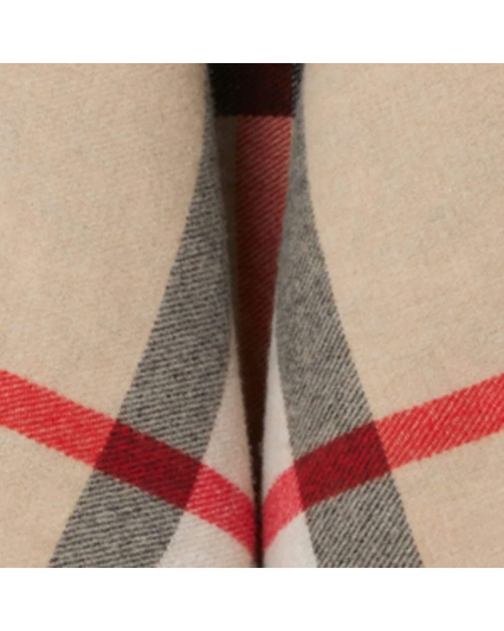 Burberry Natural Wool Reversible Check Ekd Cape