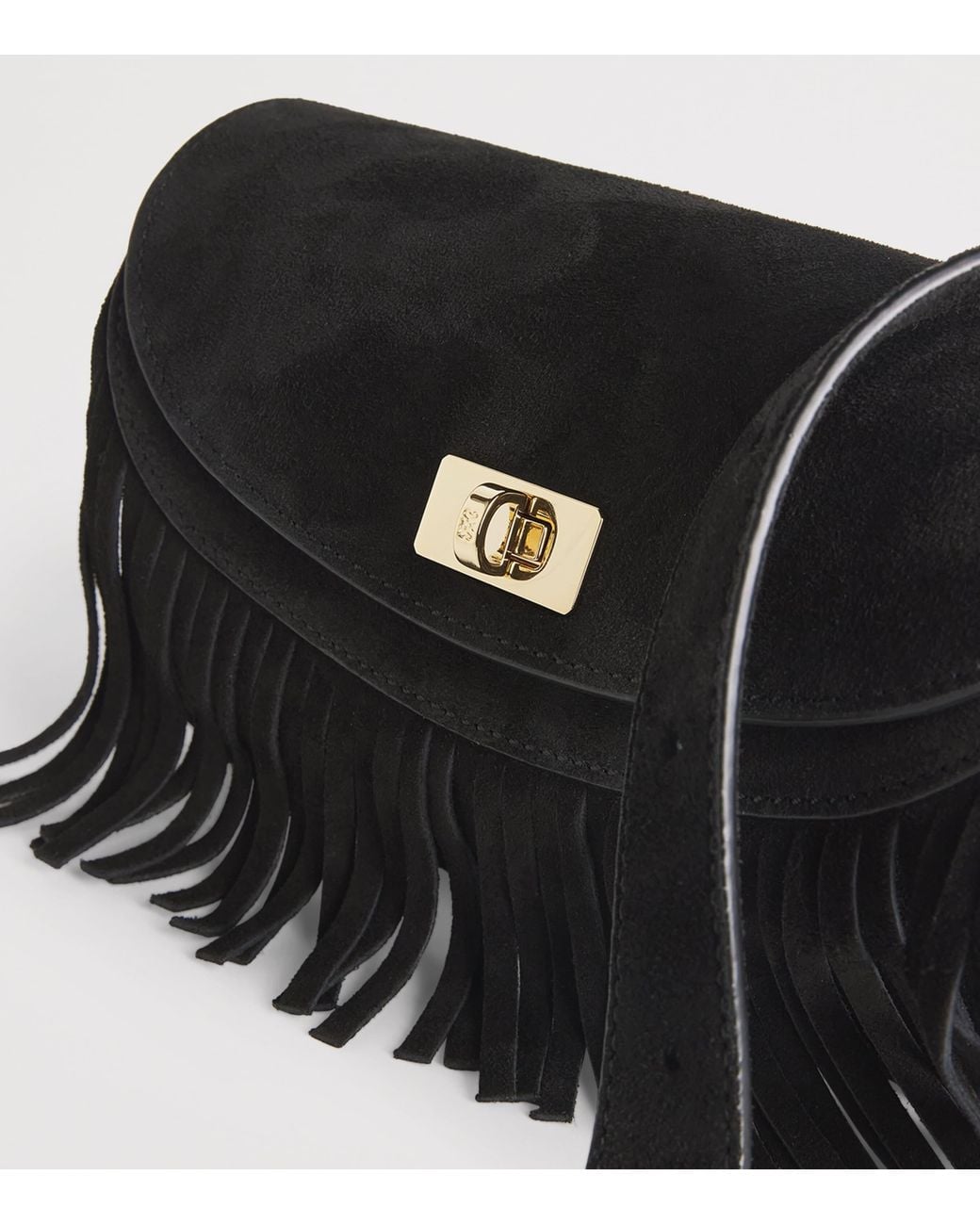 Sandro Black Small Suede Le Mambo Cross-Body Bag