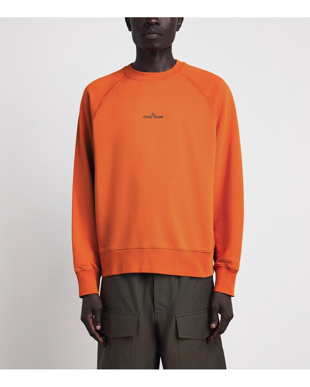 Stone Island Orange Desert Print Oversized Sweatshirt for men