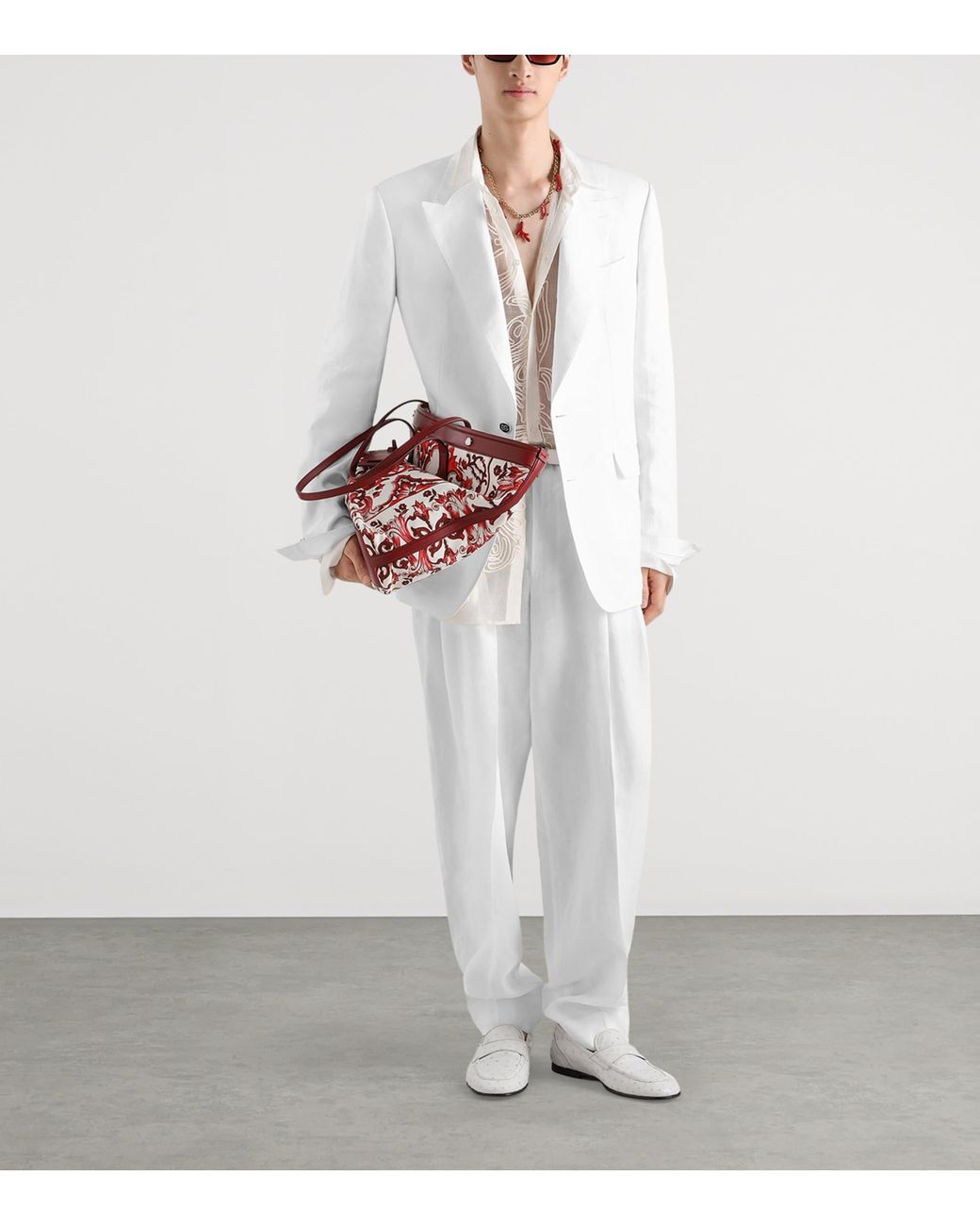 Dolce & Gabbana White Linen Sicilia Suit Jacket for men
