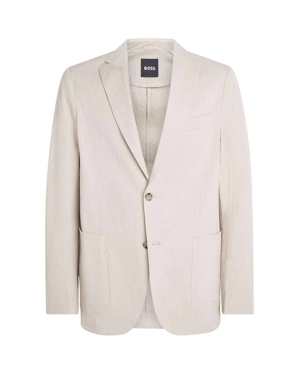 Boss White Seersucker Hanry Blazer for men