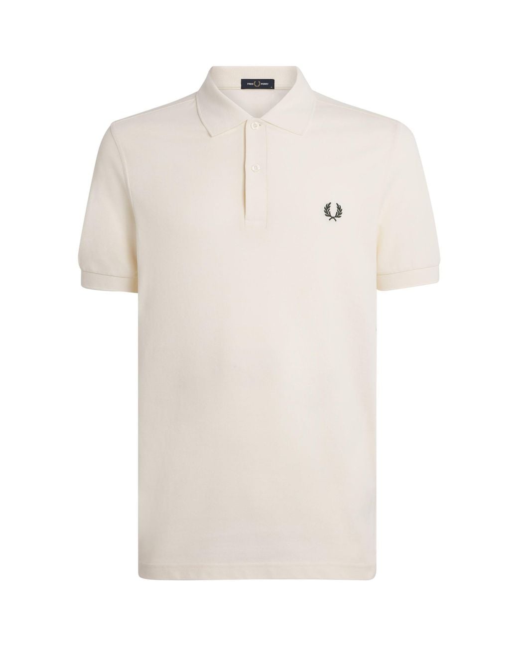 Fred Perry White Cotton Logo Polo Shirt for men
