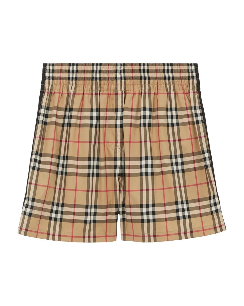 Burberry Natural Stretch-Cotton Check Shorts