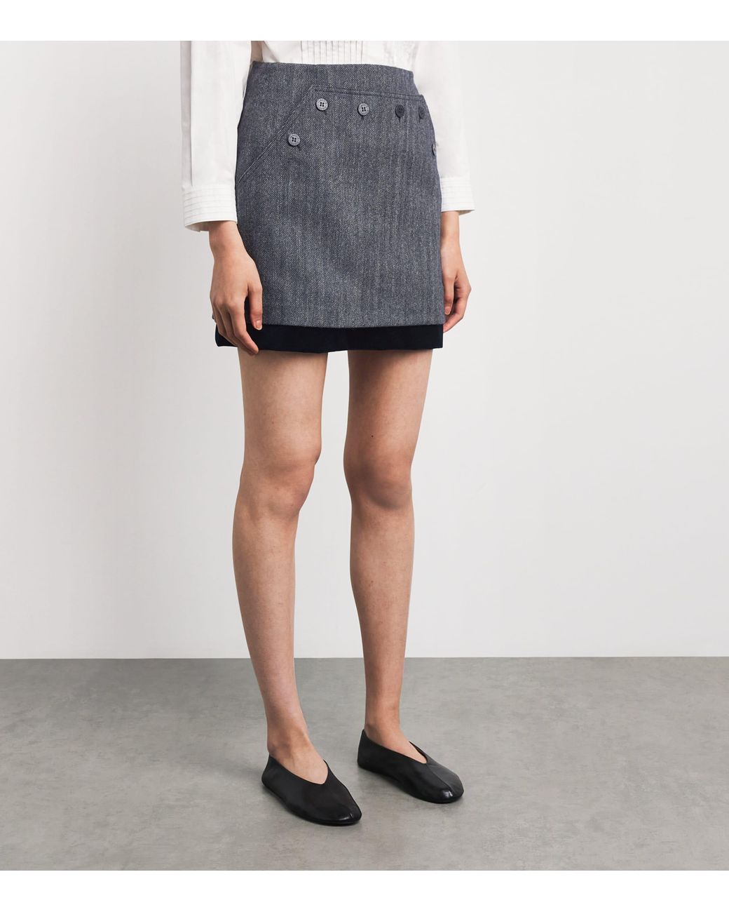 Claudie Pierlot Gray Wool-Blend Tweed Mini Skirt