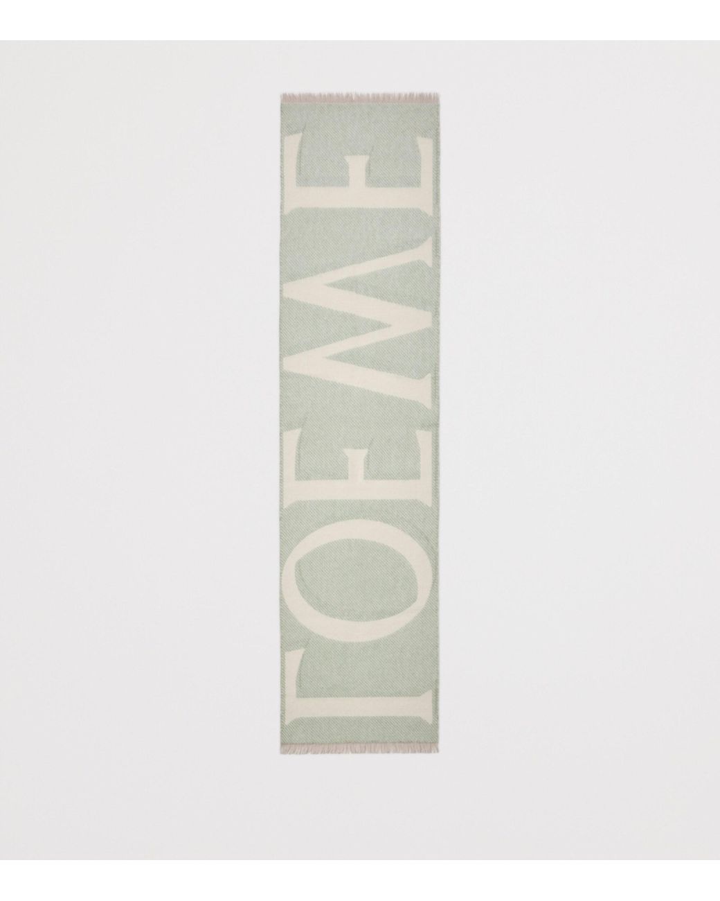 Loewe White Cashmere-Wool Scarf