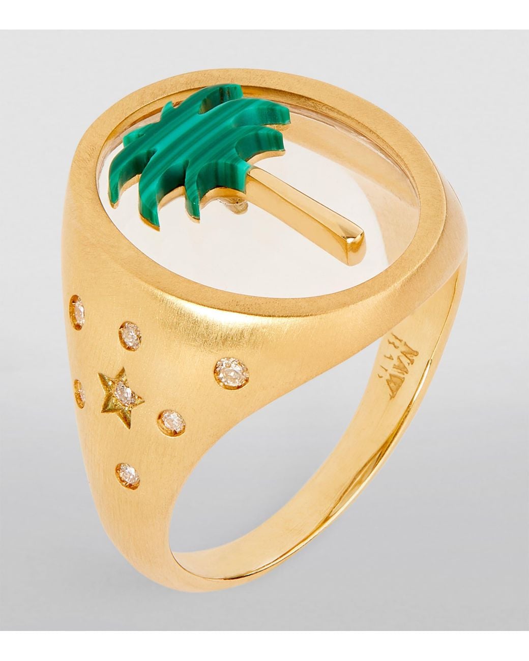 L'Atelier Nawbar Metallic And Diamond Biladi Palm 2.0 Ring