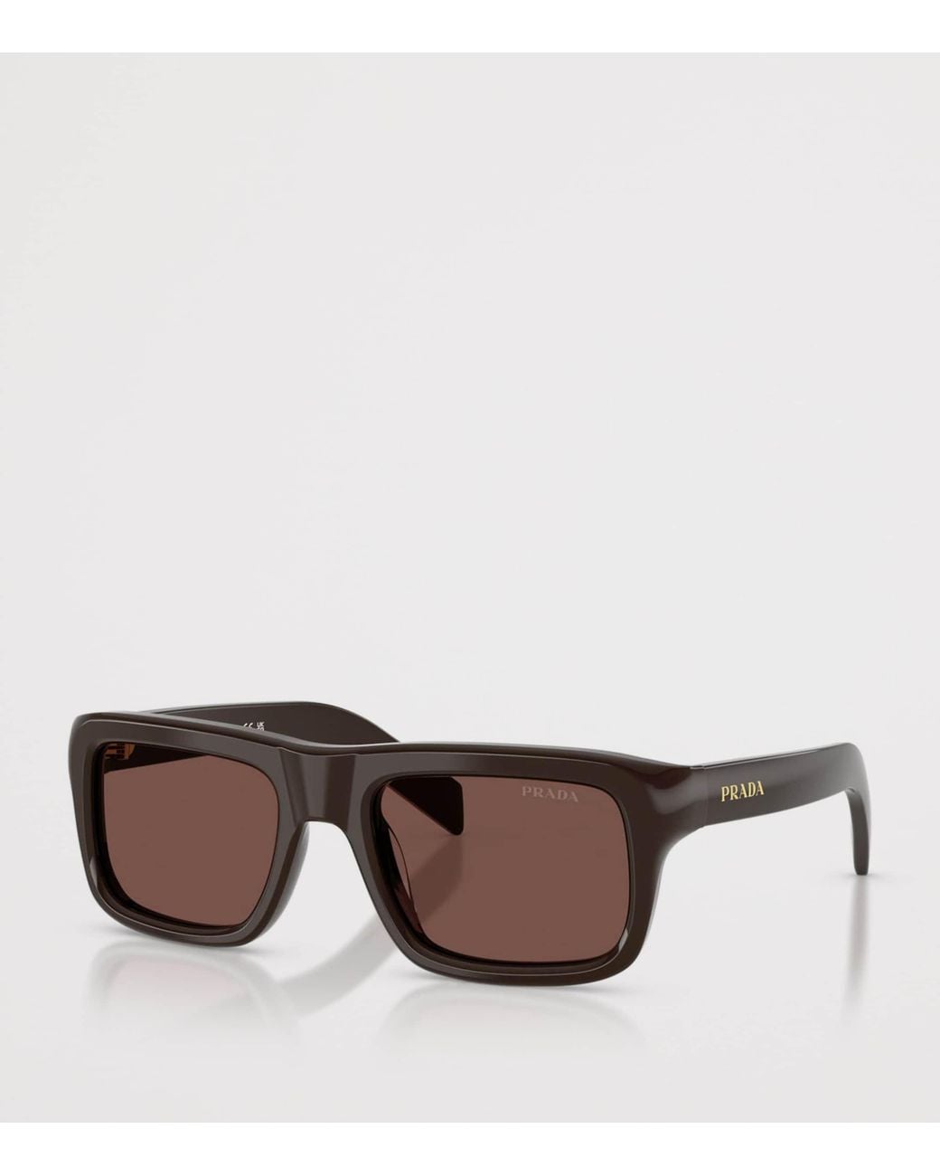 Prada Brown Acetate Square Sunglasses for men