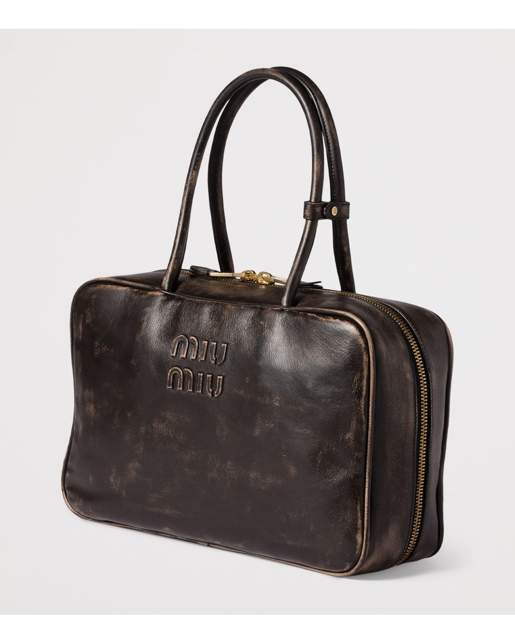 Miu Miu Black Nappa Leather Beau Top-Handle Bag