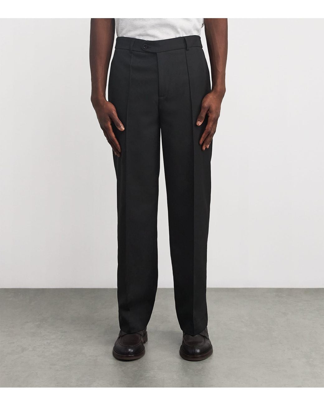 About Blank Black Everyday Wide-Leg Pleated Trousers for men