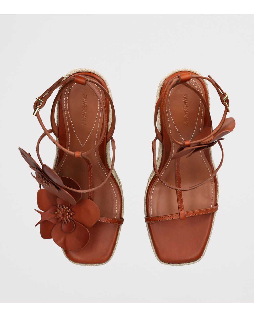 Zimmermann Brown Leather Orchid Wedges 110