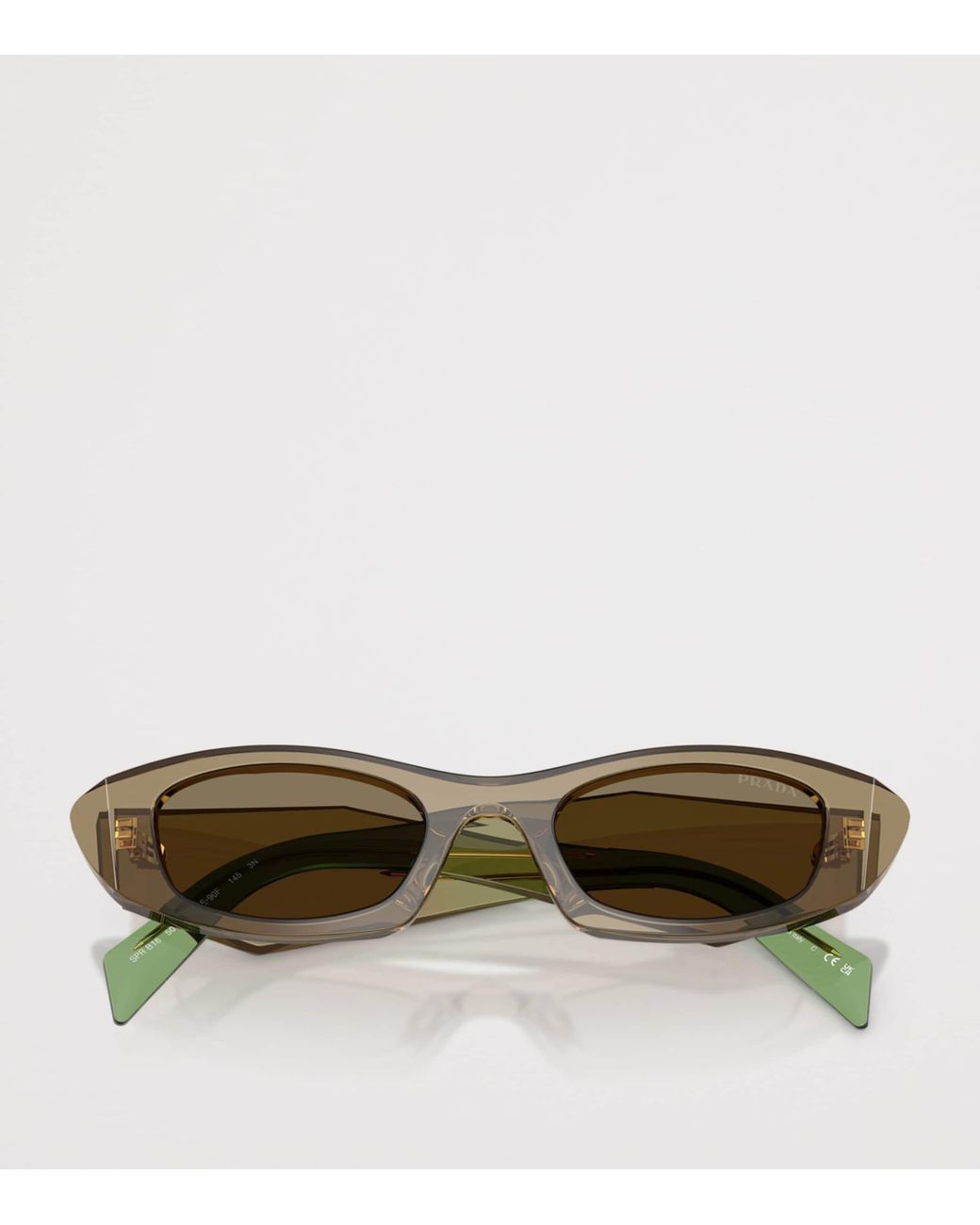 Prada Green Acetate Oval Sunglasses