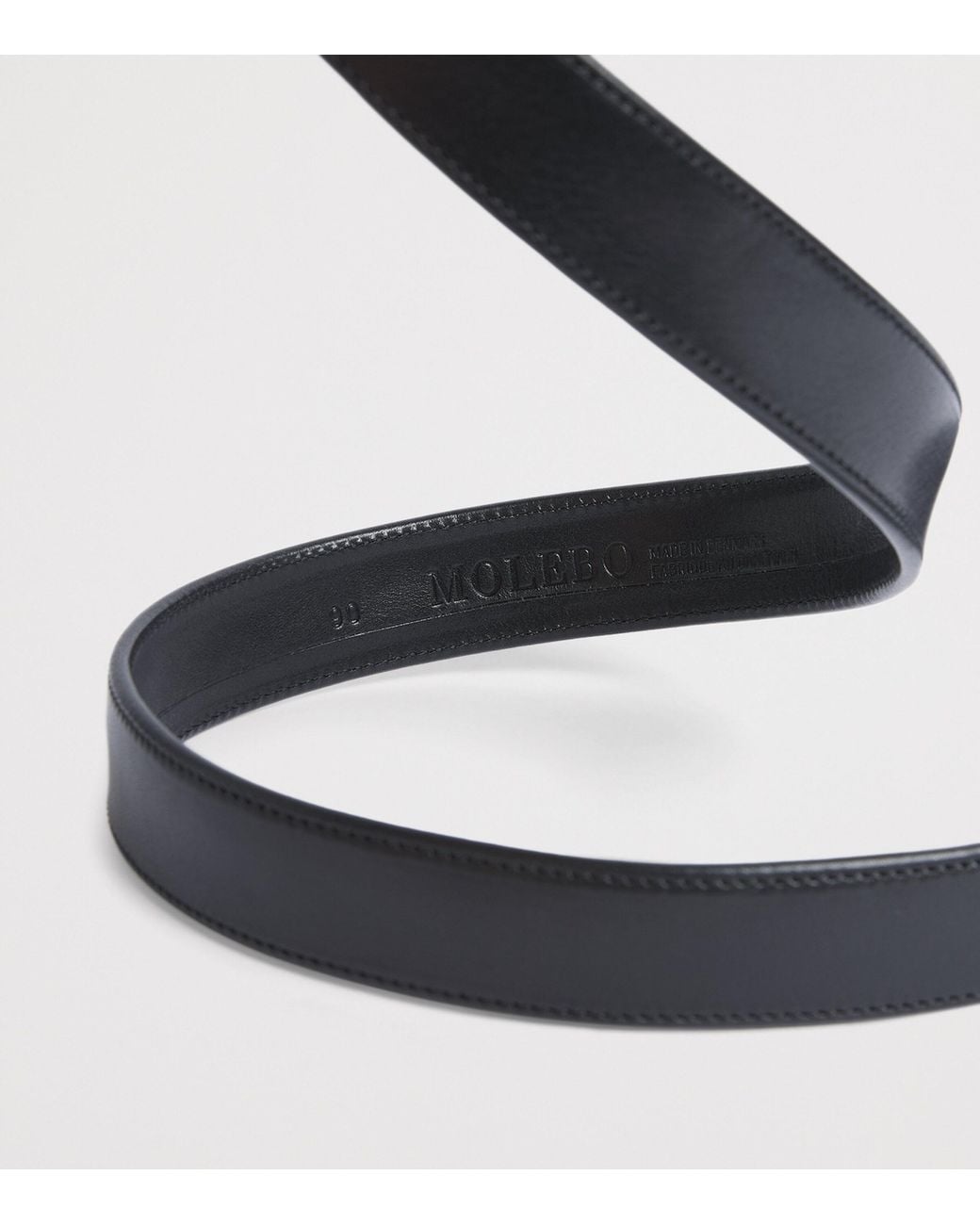 MOLEBO Black Leather Rose Buckle Western Belt for men