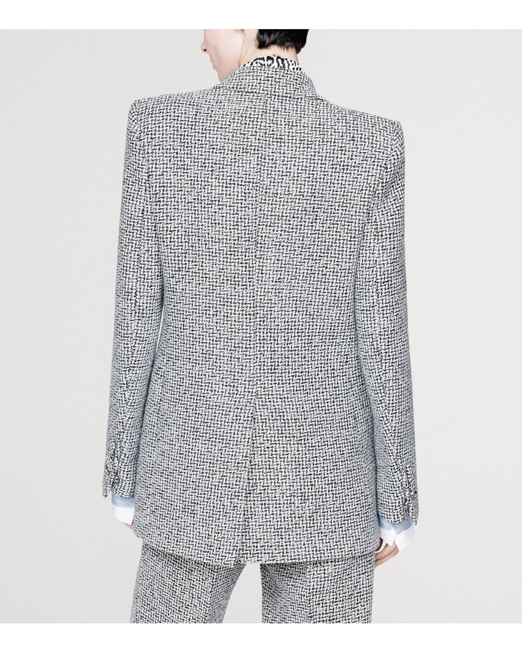 Tom Ford Gray Tweed Sequinned Chevron Blazer